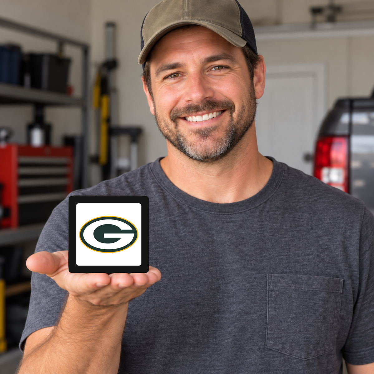 Green Bay Packers NFL 3-Inch Square Hitch Cover for 1.25 or 2 Inch Receiver