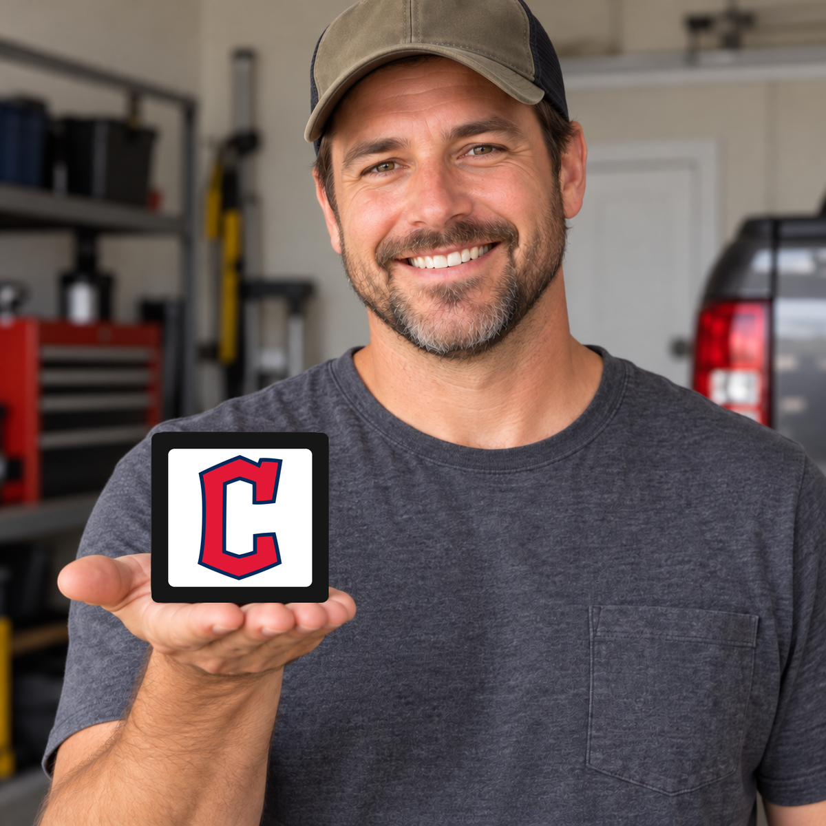 Cleveland Guardians MLB 3-Inch Square Hitch Cover for 1.25 or 2 Inch Receiver