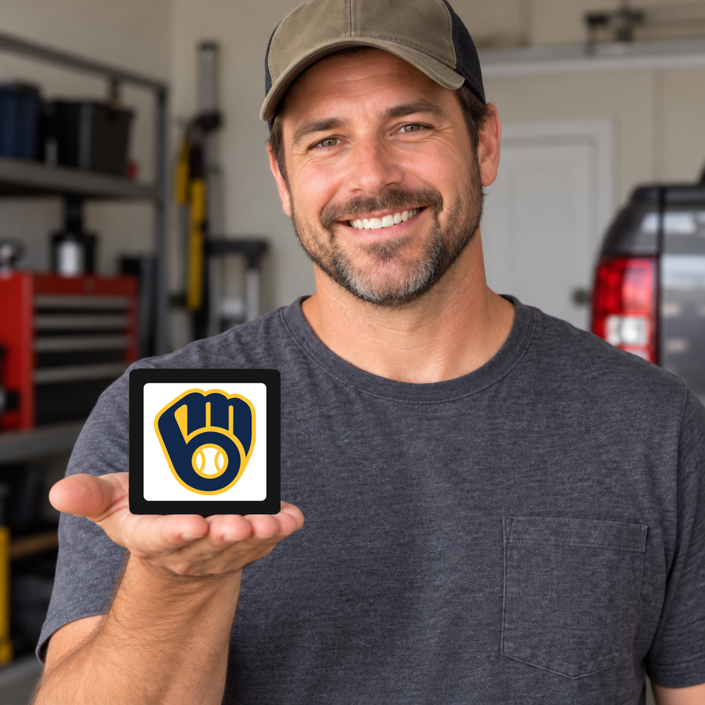Milwaukee Brewers MLB 3-Inch Square Hitch Cover for 1.25 or 2 Inch Receiver