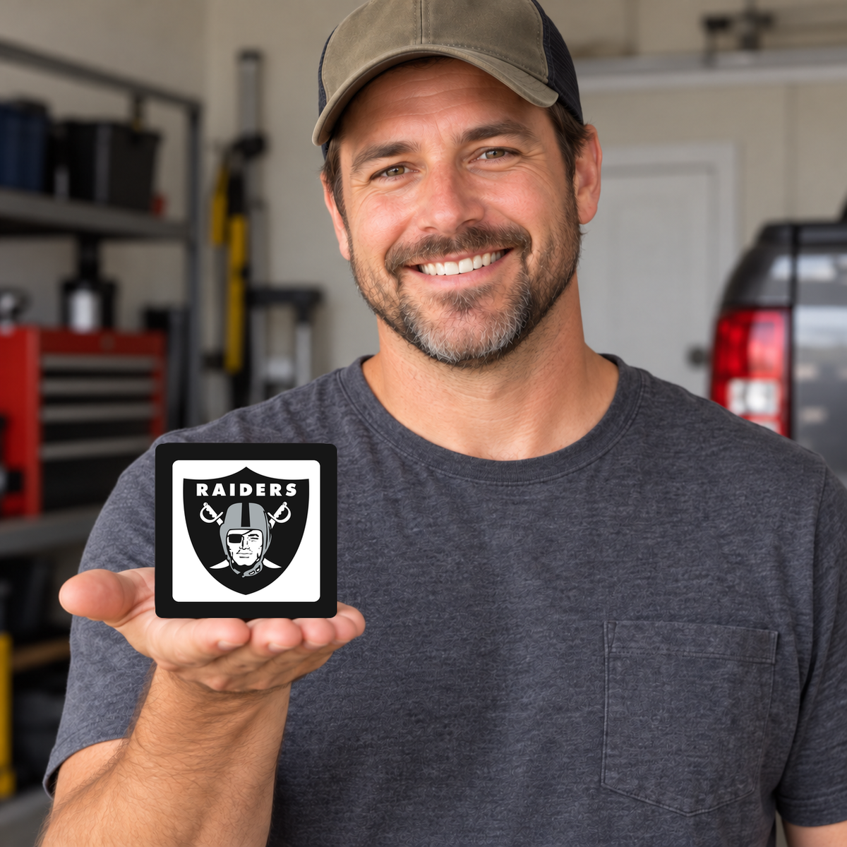 Las Vegas Raiders NFL 3-Inch Square Hitch Cover for 1.25 or 2 Inch Receiver