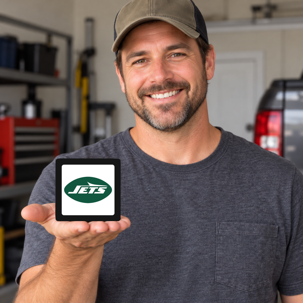 New York Jets NFL 3-Inch Square Hitch Cover for 1.25 or 2 Inch Receiver