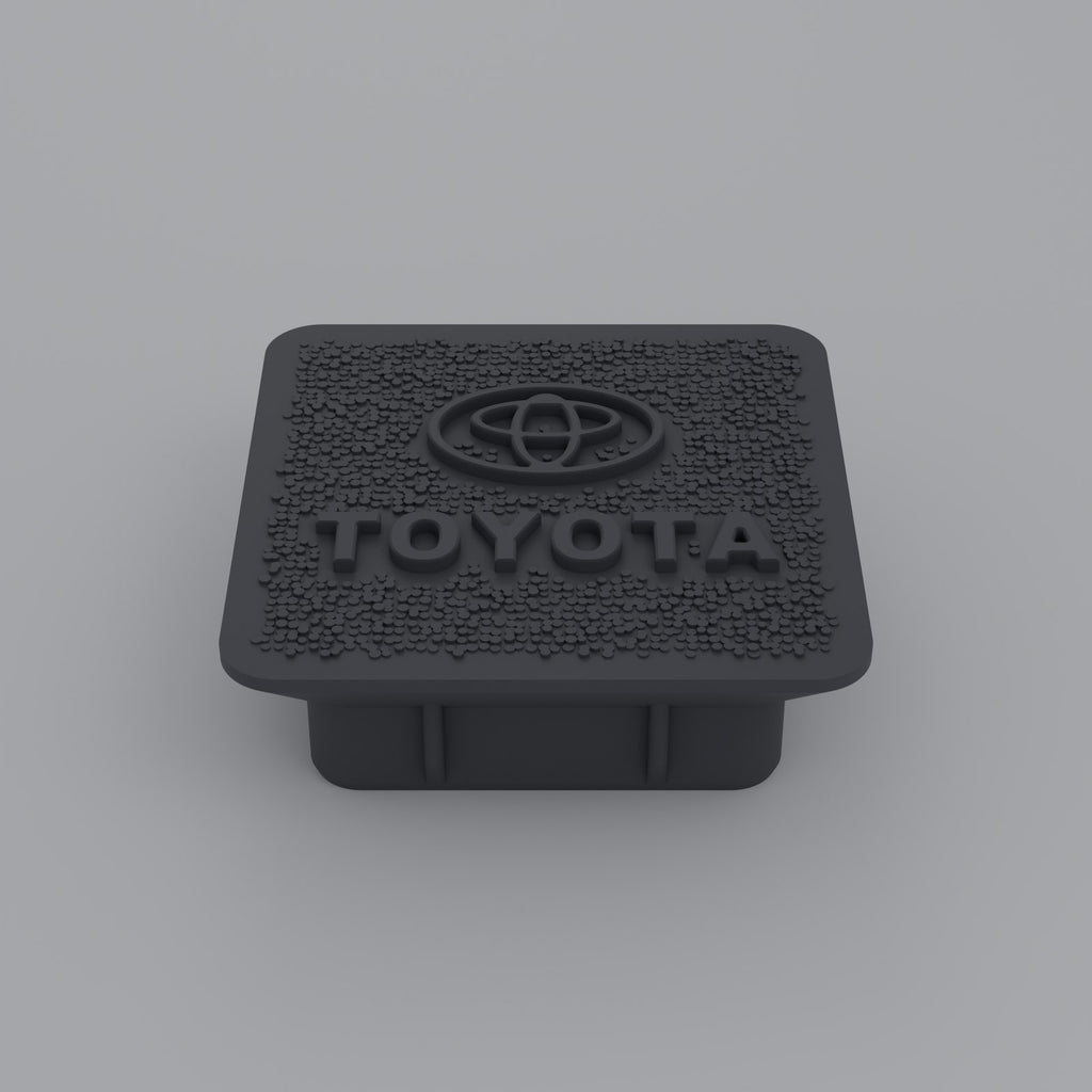 Hitch Receiver Plug Cover for Toyota Cars, Trucks and SUVs - Raised Logo, Textured Face
