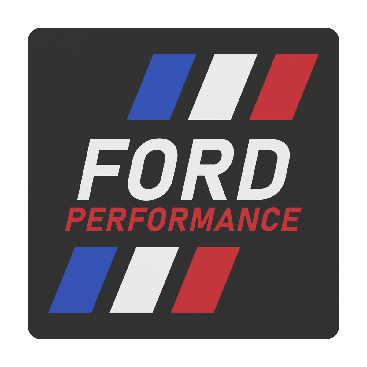 Ford Performance Stripes 3 Inch Square Hitch Cover for 1.25 or 2 Inch Receiver