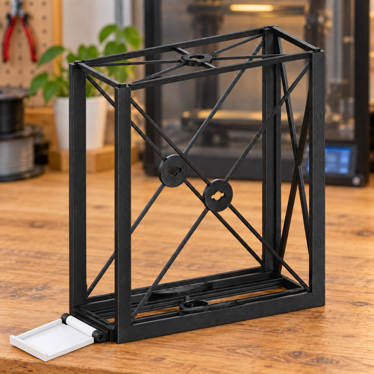 Filament Spool & Box Storage Rack — One-Piece Frame