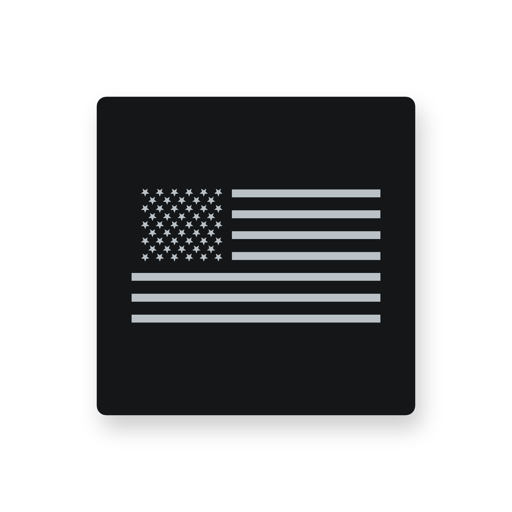American Flag 4-Inch Square Hitch Cover | Black & Silver PETG