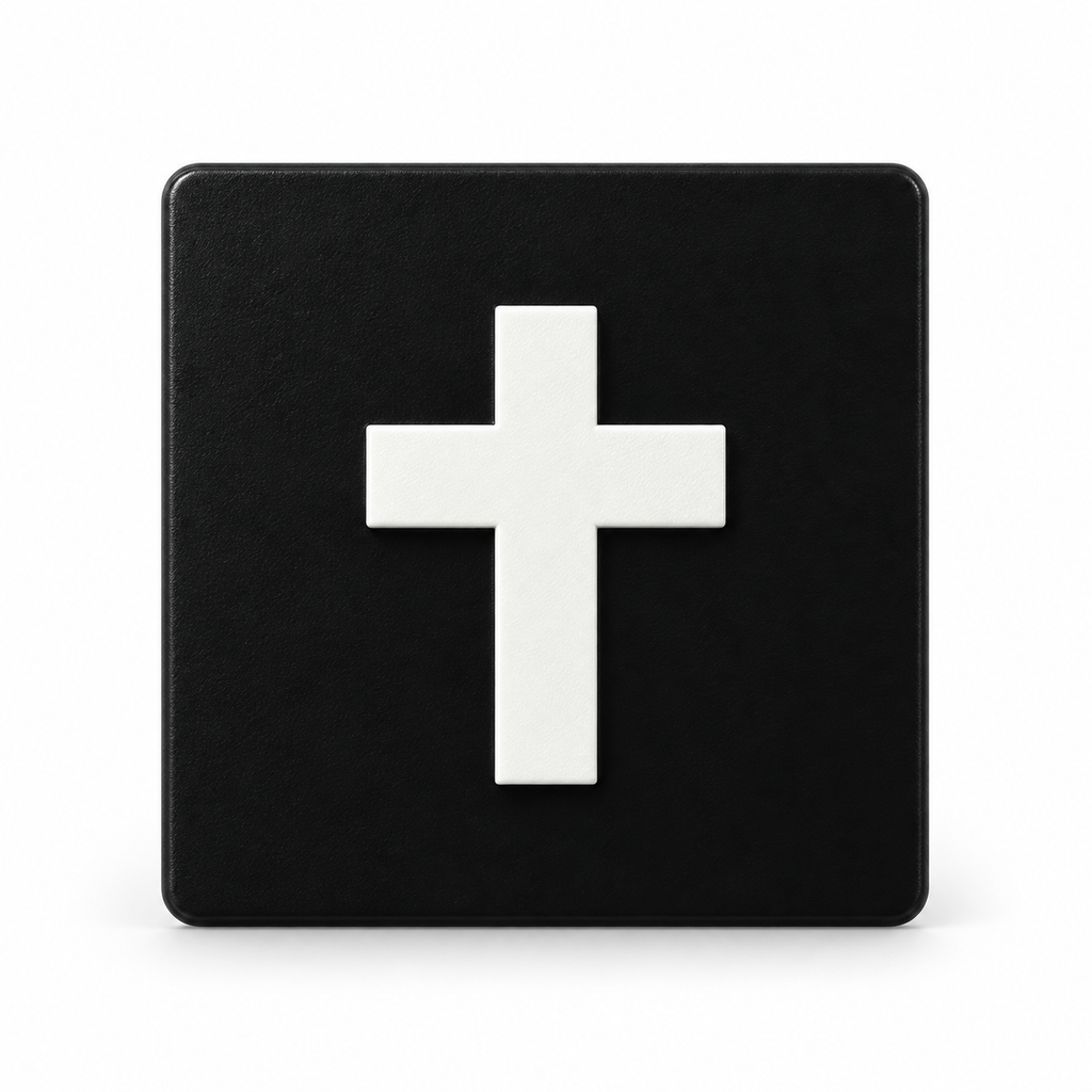 Christian Cross 3-Inch Square Hitch Cover | Black & White PETG