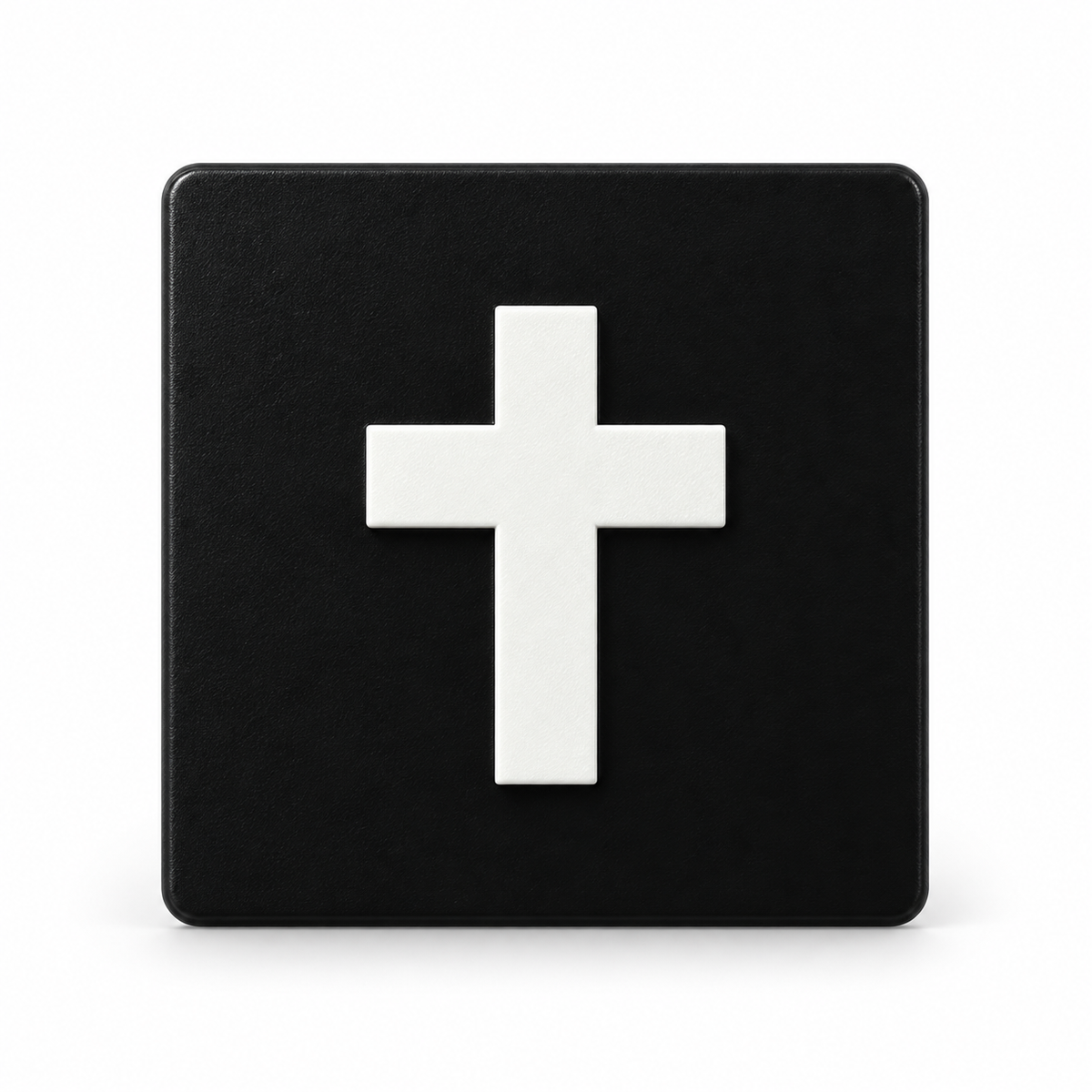 Christian Cross 3-Inch Square Hitch Cover | Black & White PETG