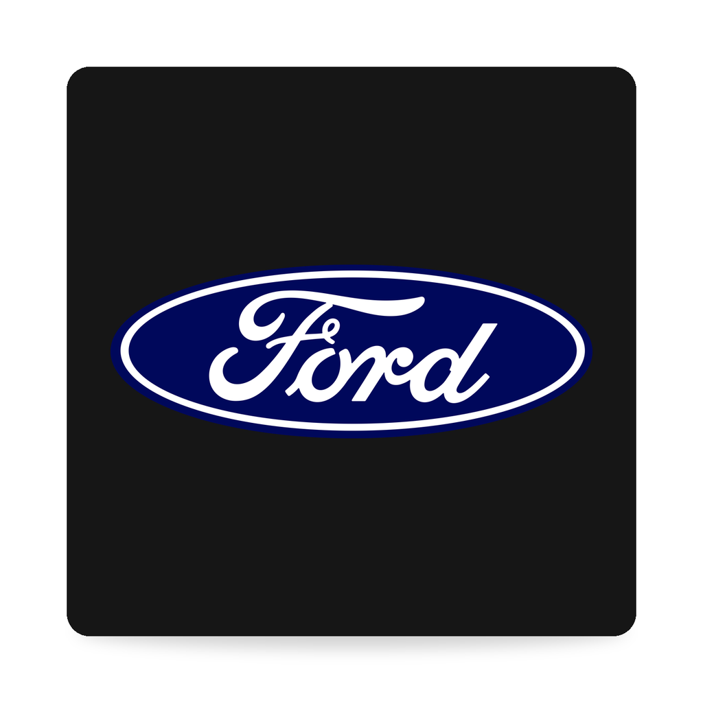 Ford Blue White on Black 3-Inch Square Hitch Cover for 1.25 or 2 Inch Receiver