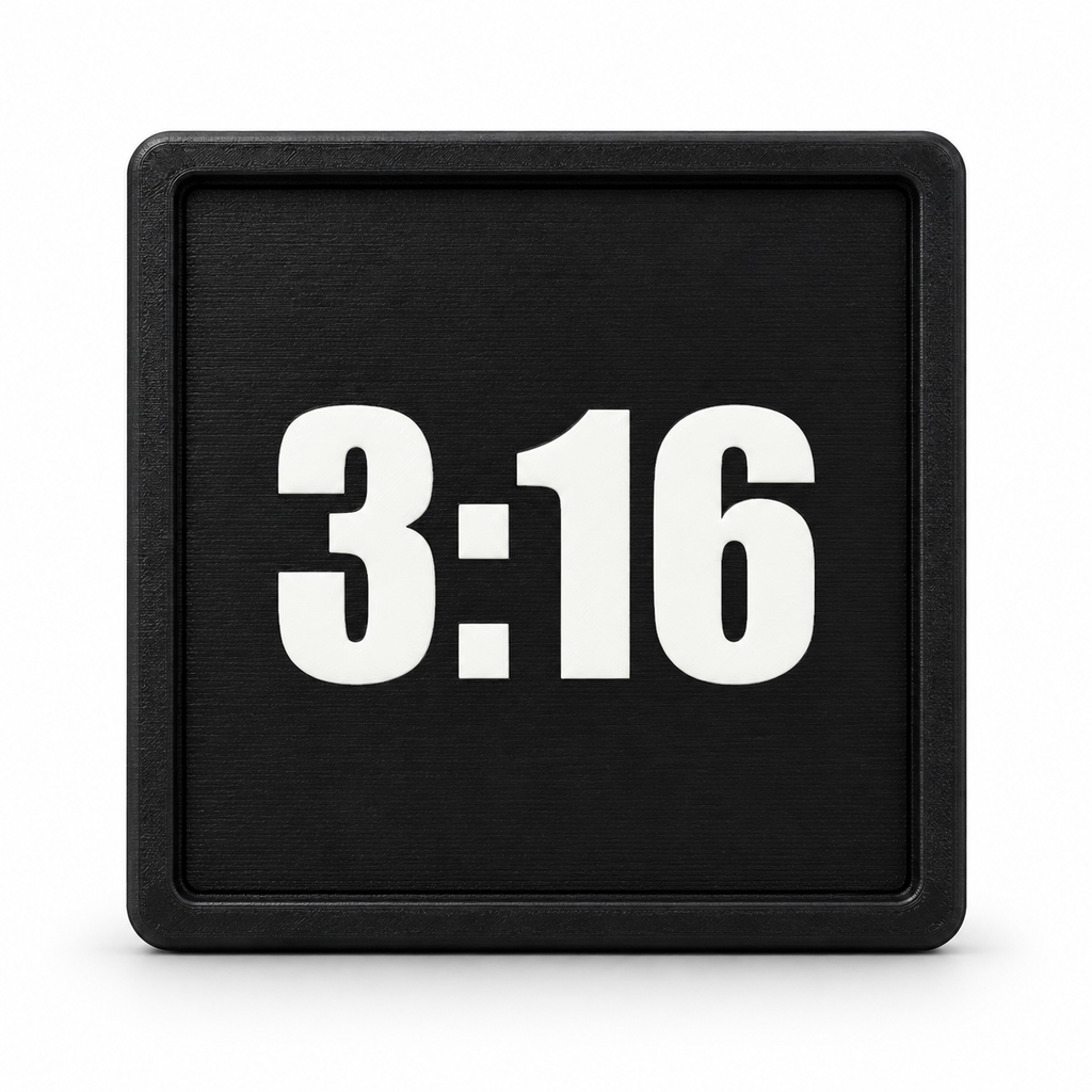 3:16 Jesus Christian 3-Inch Square Hitch Cover | Black & White