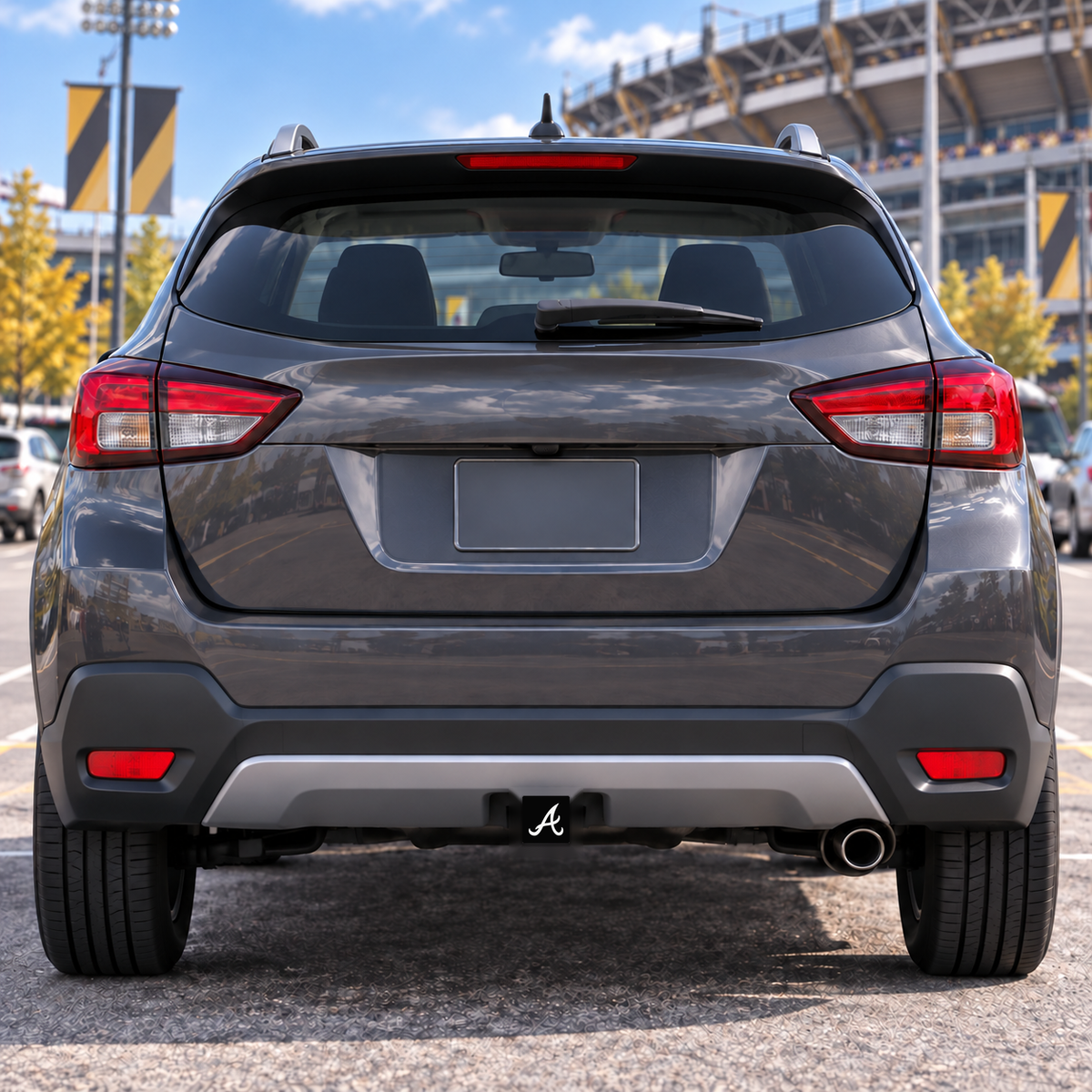 Atlanta Braves MLB Black White 3-Inch Square Hitch Cover for 1.25 or 2 Inch Receiver