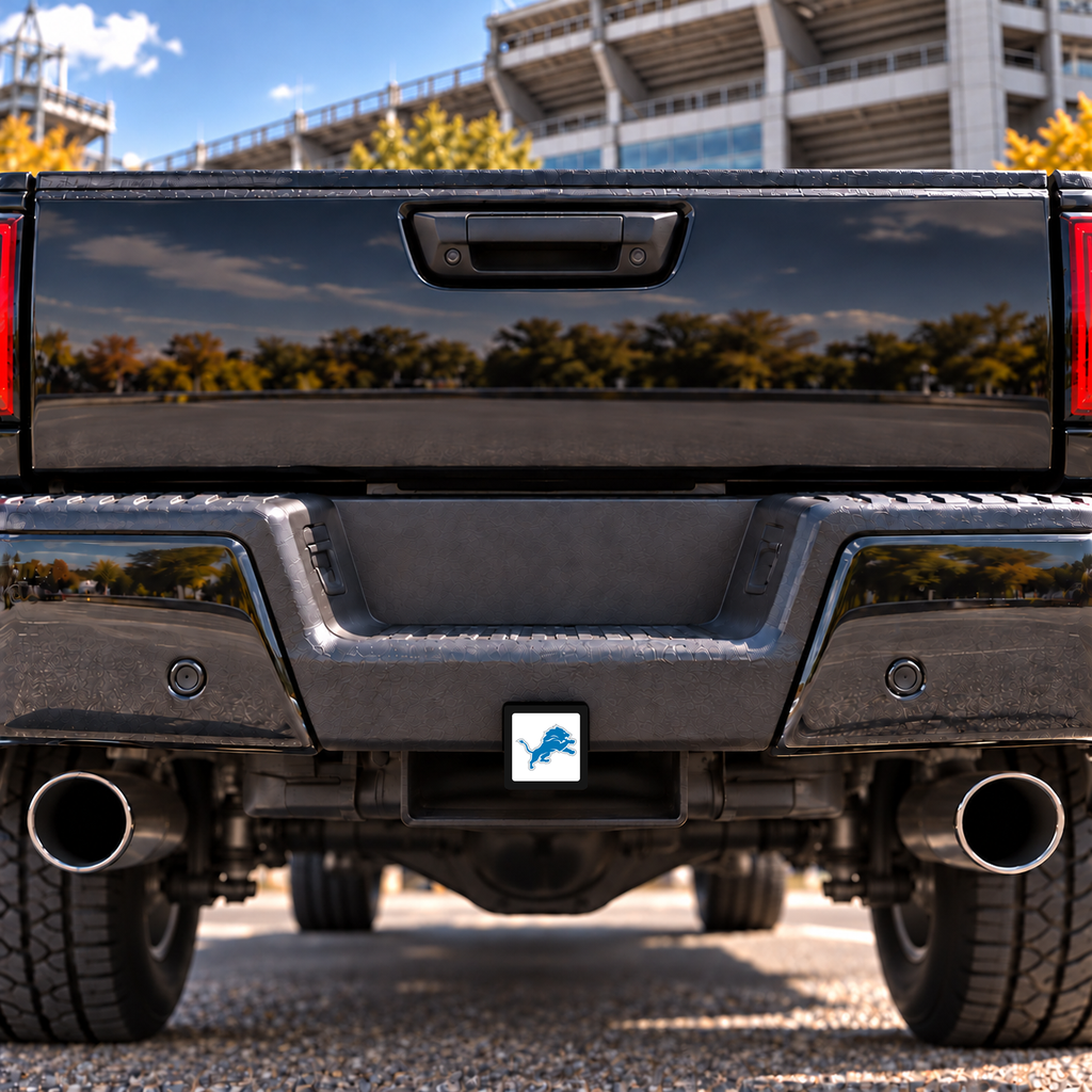 Detroit Lions NFL 3-Inch Square Hitch Cover for 1.25 or 2 Inch Receiver
