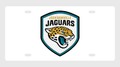 Jacksonville Jaguars License Plate Car Tag 12x6 White Honeycomb Shield - product design illustration
