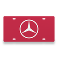 Mercedes License Plate Car Tag 12x6 Red White Solid - exact CAD front view