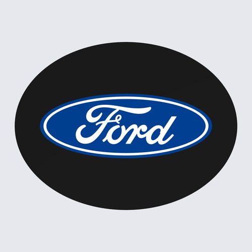 Ford Logo Oval Trailer Hitch Cover 2 Inch Receiver Plug Cap - product illustration