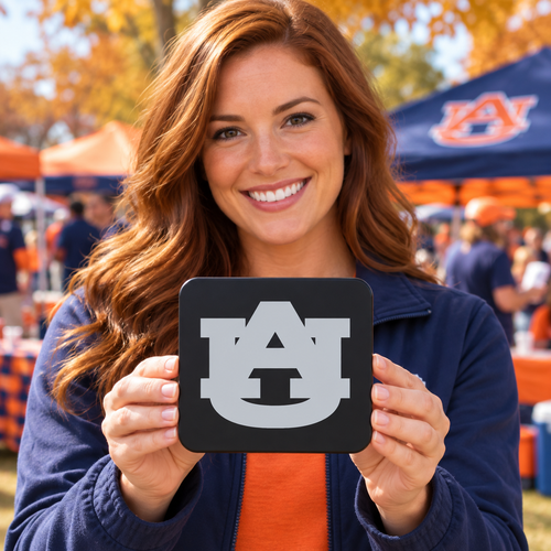 Auburn Tigers Blackout Trailer Hitch Cover 2 Inch Receiver Black