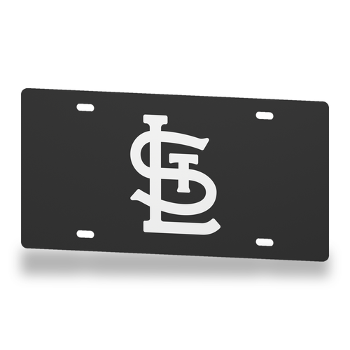 St Louis Cardinals License Plate Car Tag 12x6 Black White Solid - product illustration