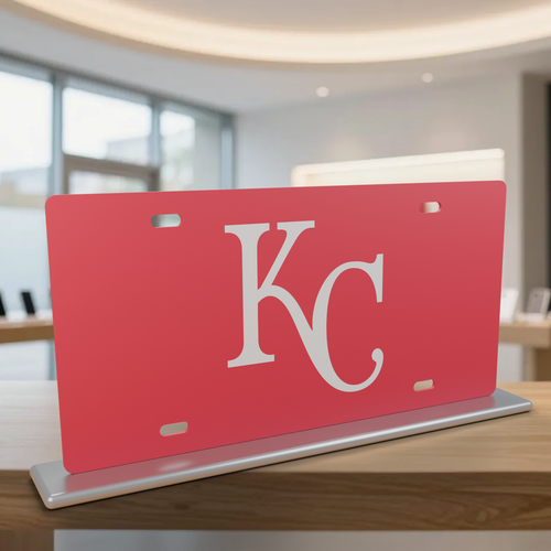 Kansas City Royals License Plate Car Tag 12x6 Red White Solid - product illustration