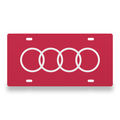 Audi License Plate Car Tag 12x6 Red White Solid - exact CAD front view