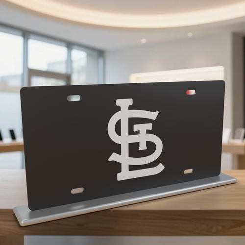 St Louis Cardinals License Plate Car Tag 12x6 Black White Solid - product illustration