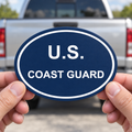 Coast Guard Oval Trailer Hitch Cover Receiver Plug Cap 2 Inch Blue White PETG - product illustration