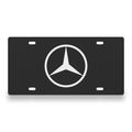 Mercedes License Plate Car Tag 12x6 Black White Solid - exact CAD front view