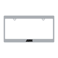BMW M License Plate Frame Silver Recessed Back Black Logo - product illustration