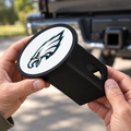 Philadelphia Eagles Oval Trailer Hitch Cover 2 Inch Receiver Plug Cap NFL - product illustration