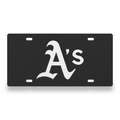 Athletics License Plate Car Tag 12x6 Black White Solid - exact CAD front view