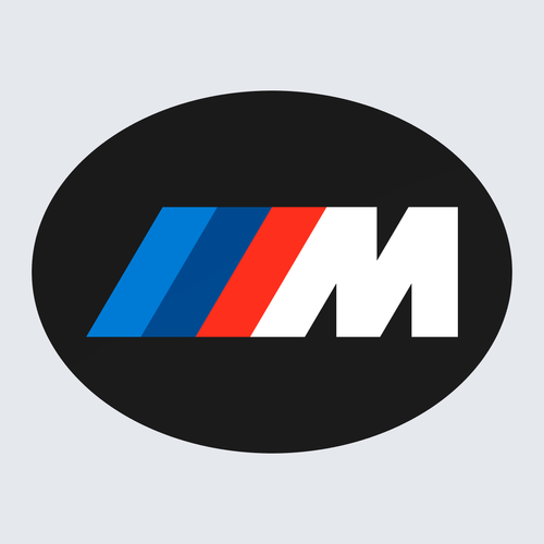 BMW M oval trailer hitch cover view 2