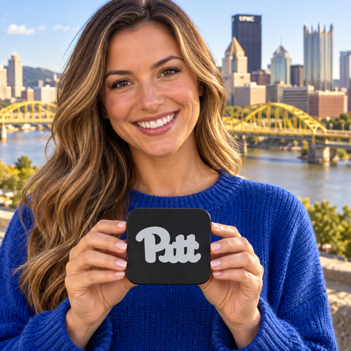 Pittsburgh Panthers Pitt Blackout Trailer Hitch Cover 2 Inch Receiver Black