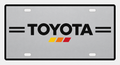 Toyota Retro Heritage Pinstripes License Plate Car Tag 12x6 Silver Black - product illustration