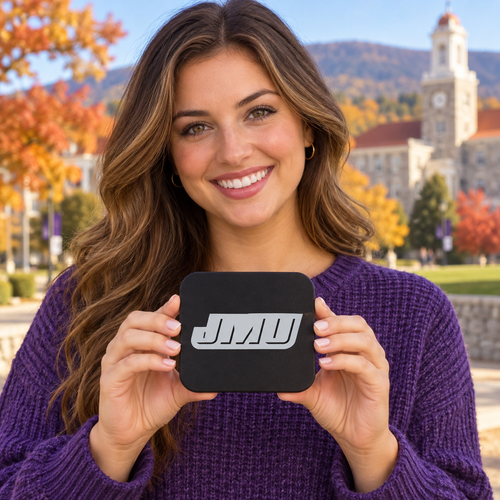 James Madison Dukes JMU Blackout Trailer Hitch Cover 2 Inch Receiver Black