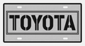 Toyota Retro Touring Stencil License Plate Car Tag 12x6 Silver Black - product illustration