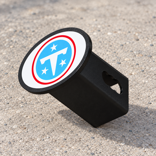 Tennessee Titans Oval Trailer Hitch Cover 2 Inch Receiver Plug Cap NFL - product illustration