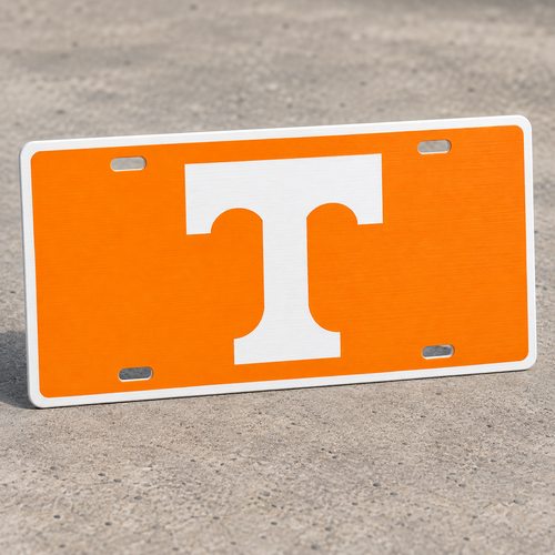 Tennessee Vols License Plate Volunteers 12x6 Orange White T Border Front Car Tag