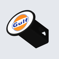 Gulf Logo Oval Trailer Hitch Cover 2 Inch Receiver Plug Cap - product illustration