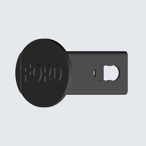 Ford oval trailer hitch cover view 2