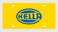Hella License Plate Car Tag 12x6 Yellow Blue Oval Emblem - product design illustration
