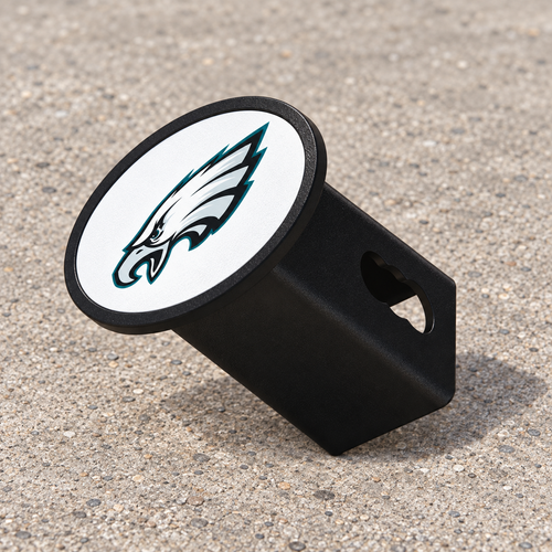 Philadelphia Eagles Oval Trailer Hitch Cover 2 Inch Receiver Plug Cap NFL - product illustration