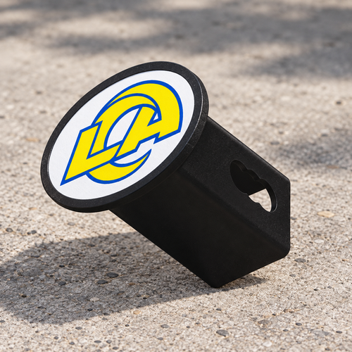 Los Angeles Rams Oval Trailer Hitch Cover 2 Inch Receiver Plug Cap NFL - product illustration