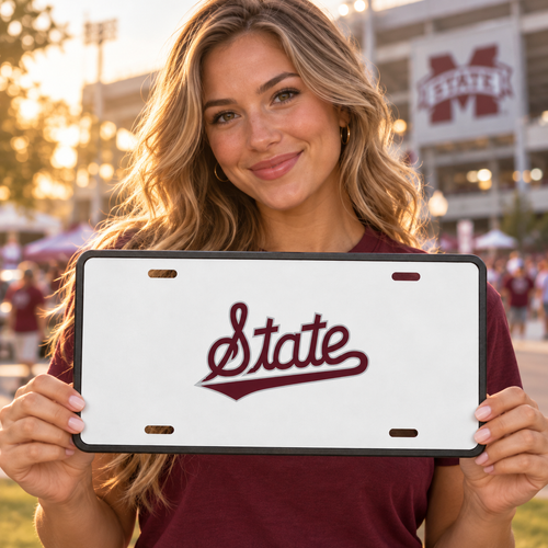 Mississippi State Bulldogs College Football License Plate Car Tag 12x6 Front