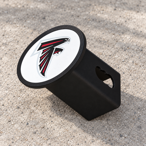 Atlanta Falcons Oval Trailer Hitch Cover 2 Inch Receiver Plug Cap NFL - product illustration