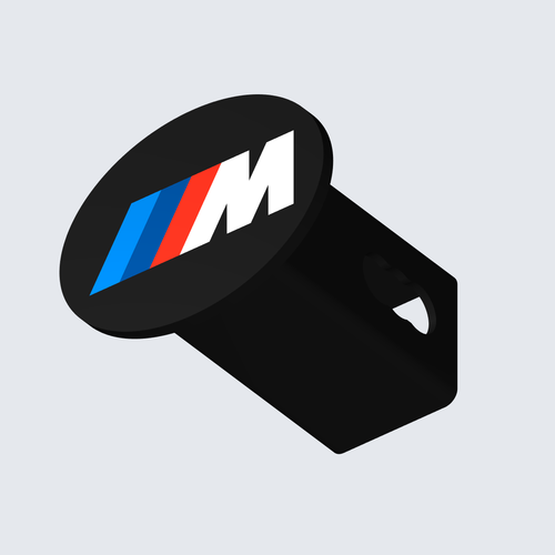 BMW M oval trailer hitch cover