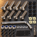 License Plate Screw Kit Stainless Steel Security Fasteners Black Caps Hardware