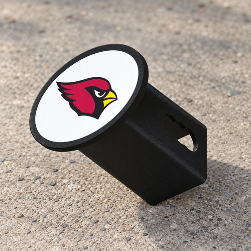 Arizona Cardinals Oval Trailer Hitch Cover 2 Inch Receiver Plug Cap NFL - product illustration