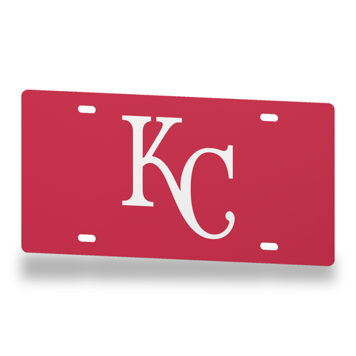 Kansas City Royals License Plate Car Tag 12x6 Red White Solid - product illustration