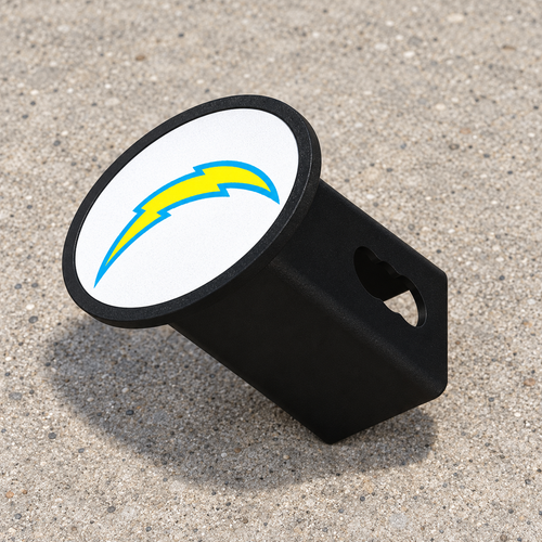Los Angeles Chargers Oval Trailer Hitch Cover 2 Inch Receiver Plug Cap NFL - product illustration