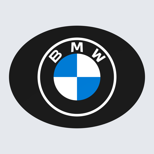 BMW Logo Oval Trailer Hitch Cover 2 Inch Receiver Plug Cap - product illustration