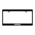 Honda License Plate Frame Black Recessed Back White Silver Logo - product illustration