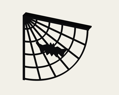 Halloween Bat Spiderweb Door Trim Hangers Pair Black 7 Inch Corner Decor